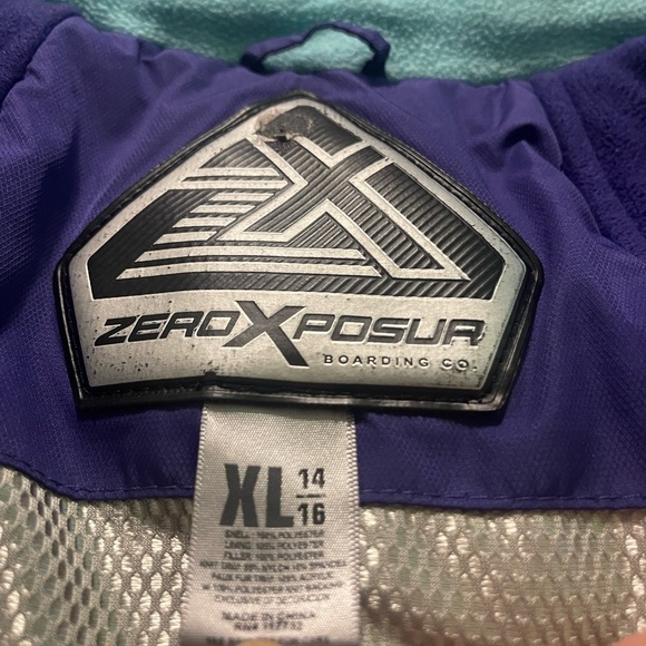 ZeroXposur Girls Purple & Blue Abstract Design Jacket - Picture 3 of 11